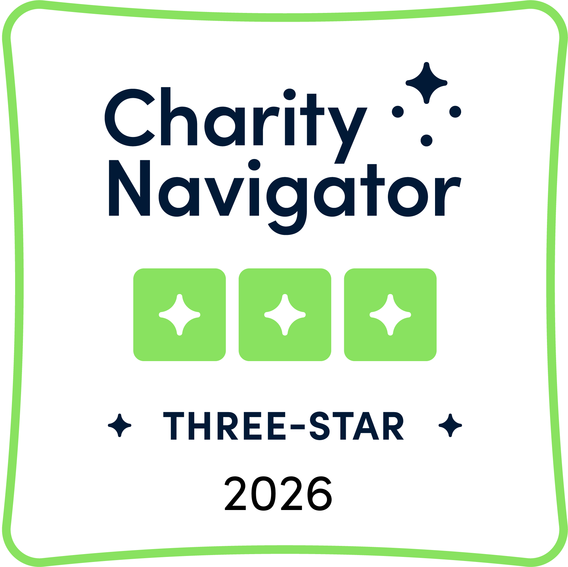Charity Navigator Three-Star rating 2026