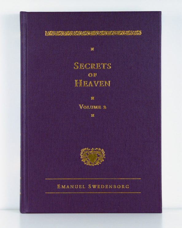 Secrets of Heaven Vol 2 Deluxe NCE Cloth Front Photo - Swedenborg Foundation Purple cloth hardcover book with gold foil embossed text and ornaments