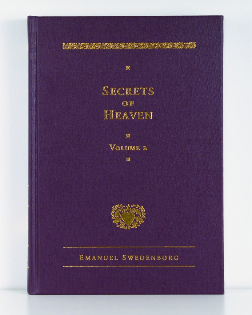 Secrets of Heaven Vol 2 Deluxe NCE Cloth Front Photo - Swedenborg Foundation Purple cloth hardcover book with gold foil embossed text and ornaments