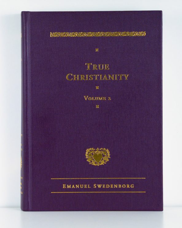 True Christianity Vol 2 NCE Deluxe Cloth Front Cover Photo - Swedenborg Foundation Purple cloth hardcover book with gold foil embossed text and ornaments