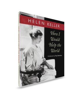Paperback book upright front cover with photograph of seated Hellen Keller