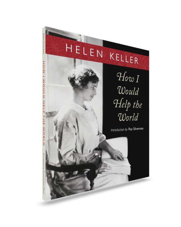Paperback book upright front cover with photograph of seated Hellen Keller