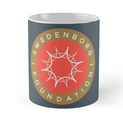 Mug with gold and orange Swedenborg Foundation emblem