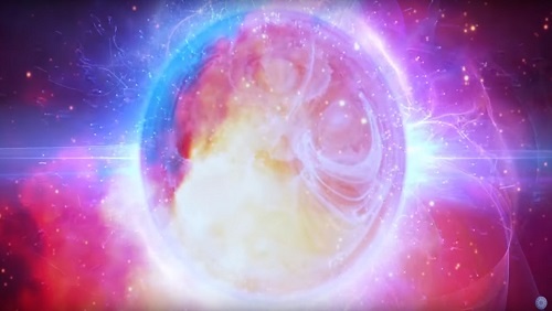 Meditation image a rainbow-colored shining orb.