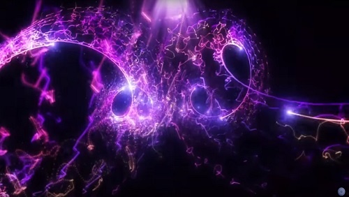 Purple shiny abstract swirling shape for the correspondence meditation.