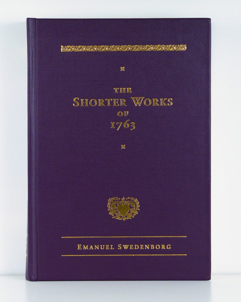Shorter Works 1763 NCE Deluxe Cloth Front Cover Photo - Swedenborg Foundation Purple cloth hardcover book with gold foil embossed text and ornaments