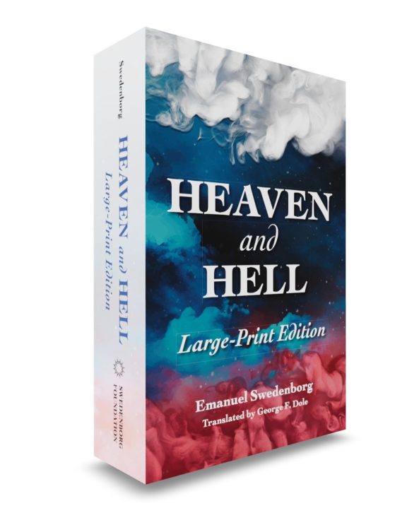 Heaven and Hell New Century Edition Portable Large Print edition front cover 3-quarter angle
